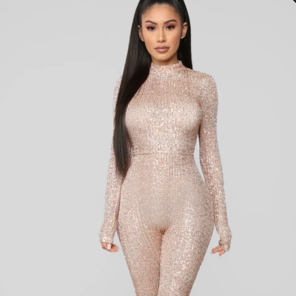 Rose Gold Fashion Nova Jump Suit